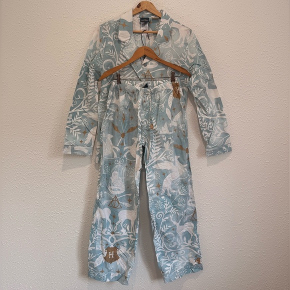 Pottery Barn Teen Harry Potter Magical blue Damask Pajama Set Size Medium - Picture 10 of 10